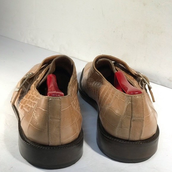 BELVEDERE GENUINE BIG BLOCK CROC BUCKLED LOAFERS BELVEDERE GENUINE BIG BLOCK CROC BUCKLED LOAFERS main image 2